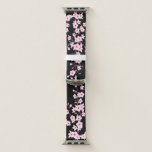 Cherry Blossom Pink Black Apple Watch Band at Zazzle