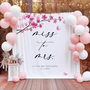 Cherry Blossom Pink Butterfly Bridal Shower  Tapestry