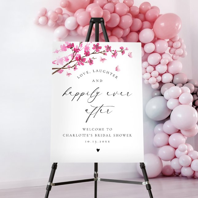 Cherry Blossom Pink Butterfly Welcome Sign (Creator Uploaded)