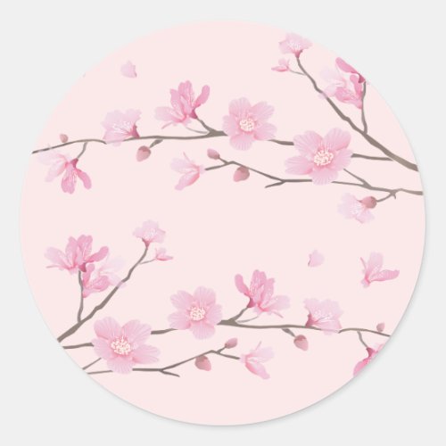 Cherry Blossom _ Pink Classic Round Sticker