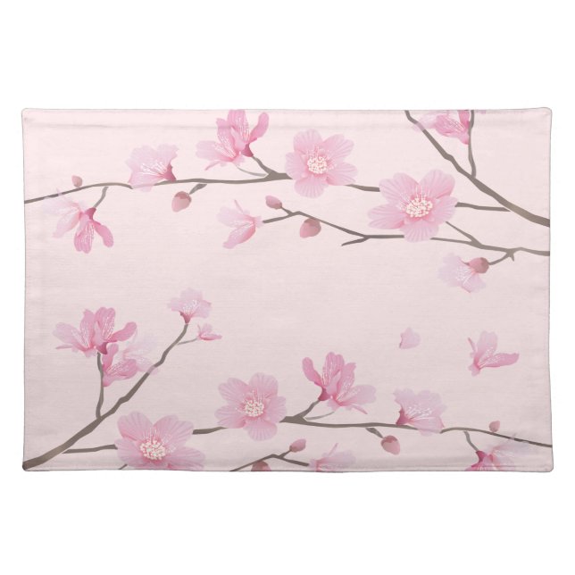 Cherry Blossom - Pink Cloth Placemat (Front)
