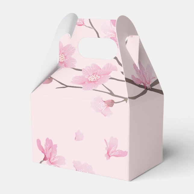 Cherry Blossom - Pink Favor Boxes (Front Side)