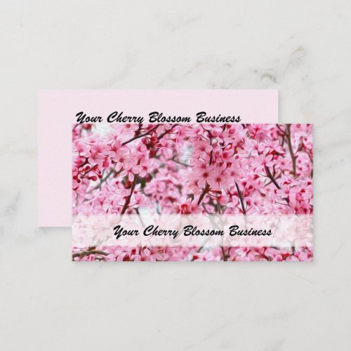 Cherry Blossom Pink Floral Art Business Card