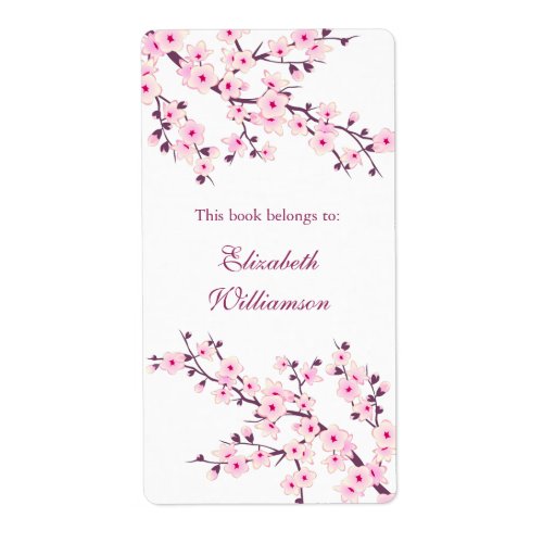 Cherry Blossom Pink Floral Bookplate 
