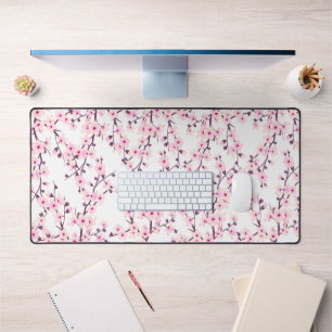 Cherry Blossom Pink Floral Desk Mat