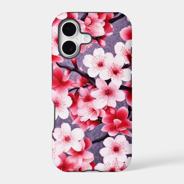 cherry blossom pink floral pattern iphone case (Back)