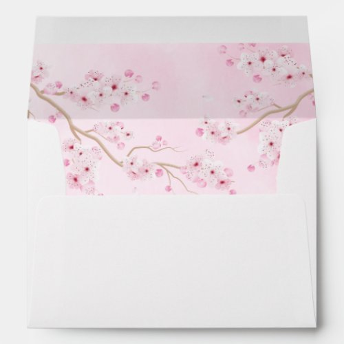 Cherry Blossom Pink Floral Return Address Envelope