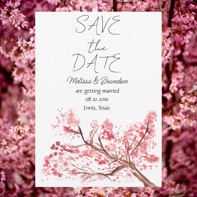 Cherry Blossom Pink Floral Rustic Wedding  Invitation (Creator Uploaded)