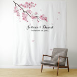 Cherry Blossom Pink Floral Wedding Backdrops at Zazzle