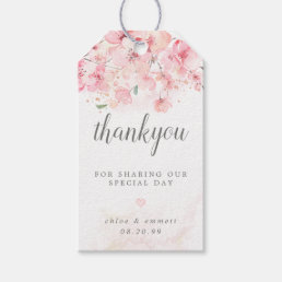 Cherry Blossom Pink Floral Wedding Gift Tags