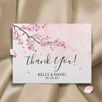 Cherry Blossom Pink Floral Wedding Thank You