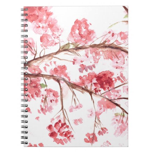 Cherry blossom pink flowers floral Sakura Japanese Notebook
