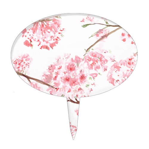 Cherry blossom pink flowers Japanese Sakura  Cake Topper