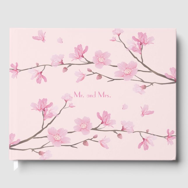 Cherry Blossom - Pink Guest Book (Front)
