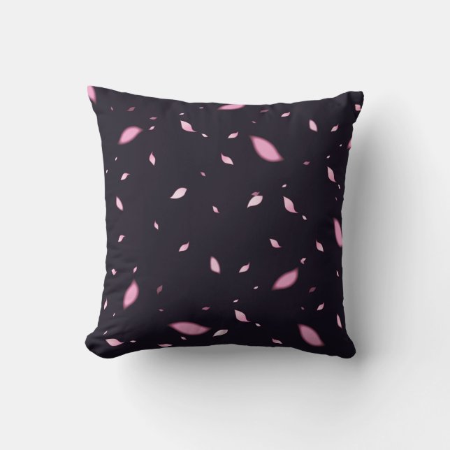 Cherry Blossom Pink navy floral Throw Pillow (Front)