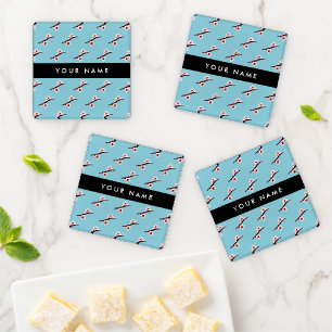 Cherry Blossom, Pink Sakura, Your Name Coaster Set