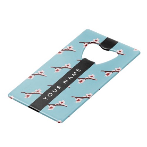 Cherry Blossom Pink Sakura Your Name Credit Card Bottle Opener