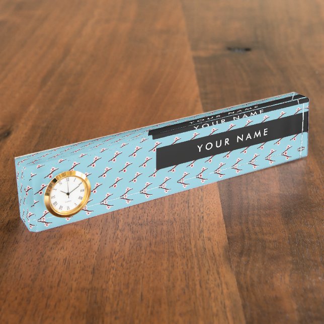 Cherry Blossom, Pink Sakura, Your Name Desk Name Plate (Side)