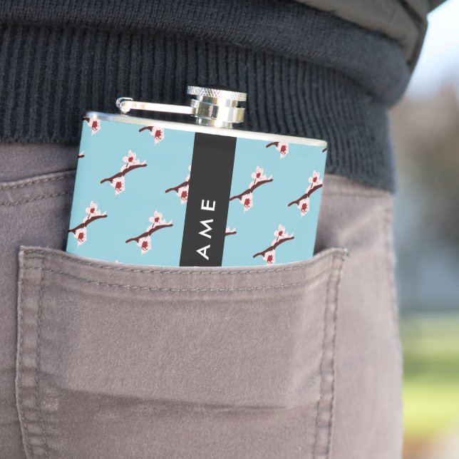 Cherry Blossom, Pink Sakura, Your Name Flask (In Situ)