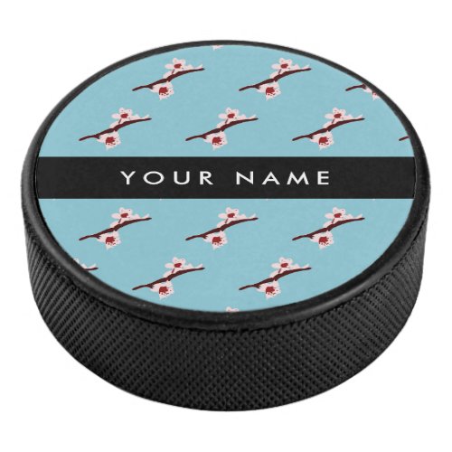 Cherry Blossom Pink Sakura Your Name Hockey Puck