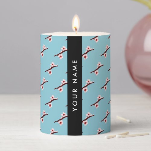 Cherry Blossom Pink Sakura Your Name Pillar Candle