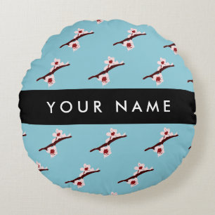 Cherry Blossom, Pink Sakura, Your Name Round Pillow