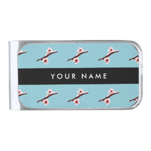 Cherry Blossom, Pink Sakura, Your Name Silver Finish Money Clip