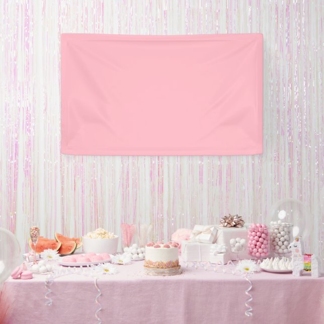 Cherry Blossom Pink Solid Color Banner (Party)
