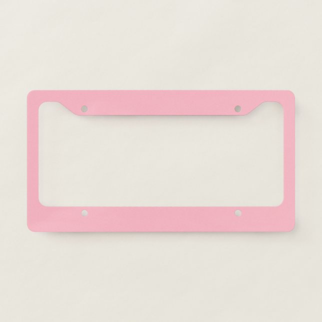 Cherry Blossom Pink Solid Color License Plate Frame (Front)