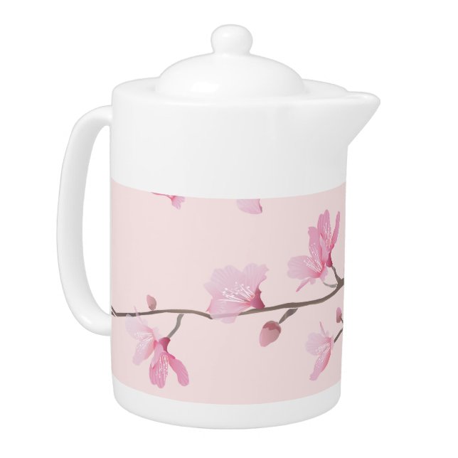 Cherry Blossom - Pink Teapot (Left)