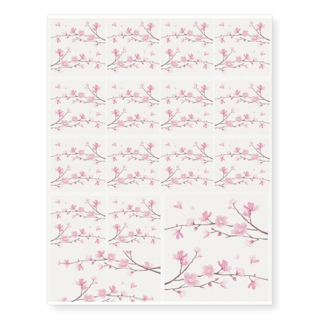 Cherry Blossom - Pink Temporary Tattoos (Front)