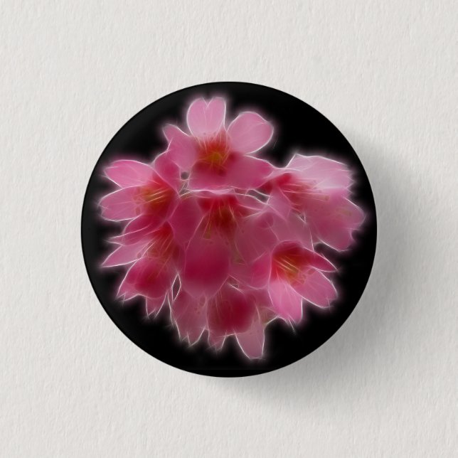 Cherry Blossom Pink Tree Flower Pinback Button (Front)