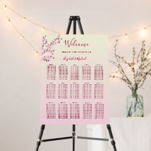 Cherry Blossom Pink Wedding Seating Chart Foam Bo Foam Board