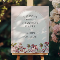 Cherry Blossom Pink White Arch Wedding Welcome