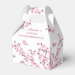 Cherry Blossom Pink White Birthday Thank You Favor Boxes