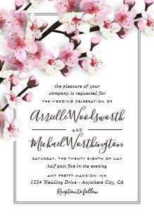 cherry blossom wedding invitations
