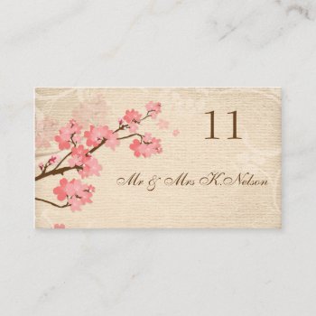 Cherry Blossom Place Card/table Card Business Card by IrinaFraser at Zazzle