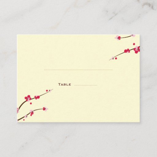 Customizable Cherry Blossom Place Cards Business Card