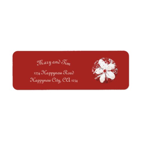 cherry blossom poetry red white elegant sakura label