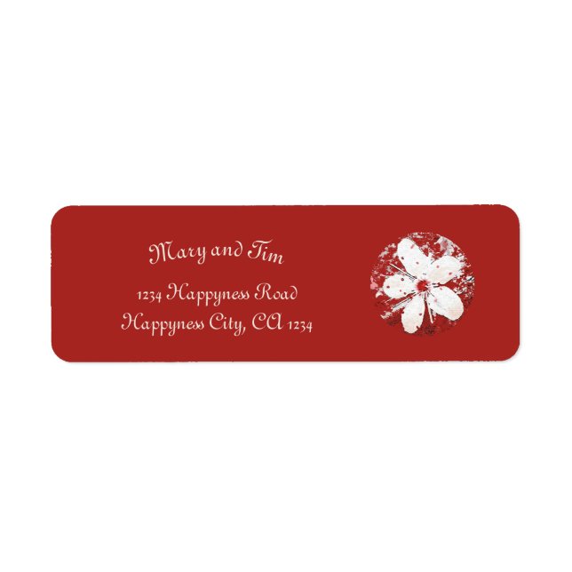 cherry blossom poetry red white elegant sakura label (Front)