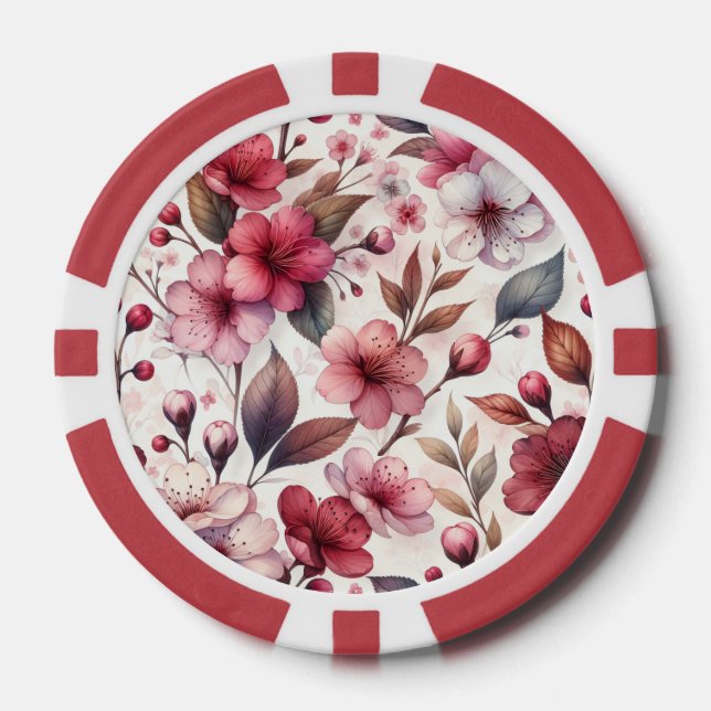 Cherry Blossom Poker Chips (Front)