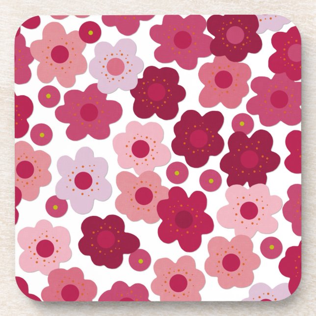 cherry blossom pop beverage coaster (Front)
