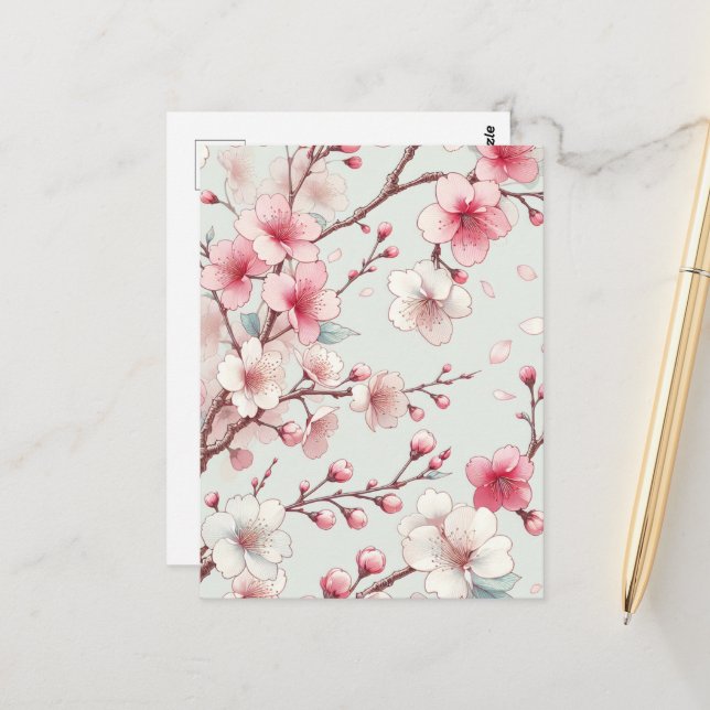 Cherry Blossom Postcard (Front/Back In Situ)