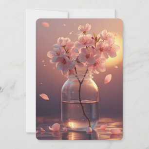 Cherry Blossom Postcard - Elegant Hand-Drawn Sakur