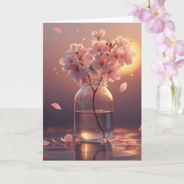 Cherry Blossom Postcard - Elegant Hand-Drawn Sakur (Orchid)