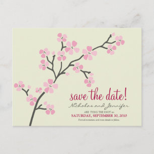 Cherry Blossom POSTCARD Save the Date (pink)
