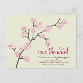Cherry Blossom POSTCARD Save the Date (pink)