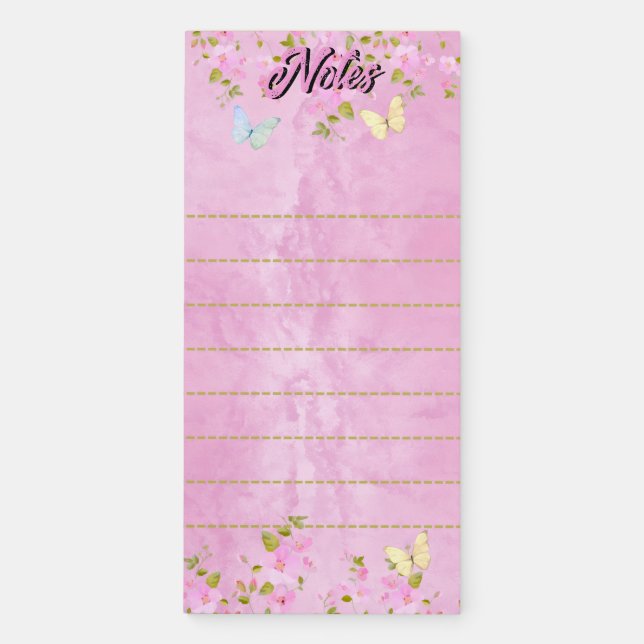 Cherry Blossom Pretty Pink Magnetic Notepad (Front)