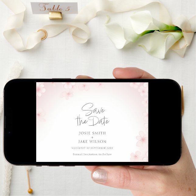 Cherry Blossom Pretty Save the Date (Front Digital)