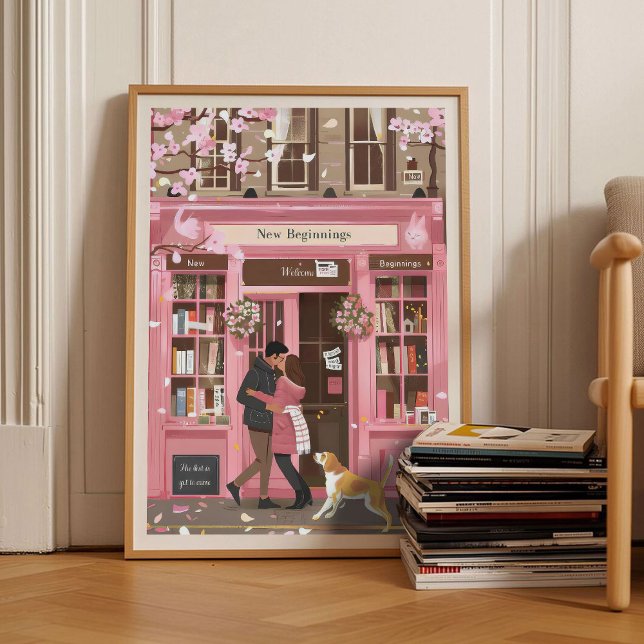 Cherry Blossom Print Bookshop Print Coffee Print  (Creator Uploaded)